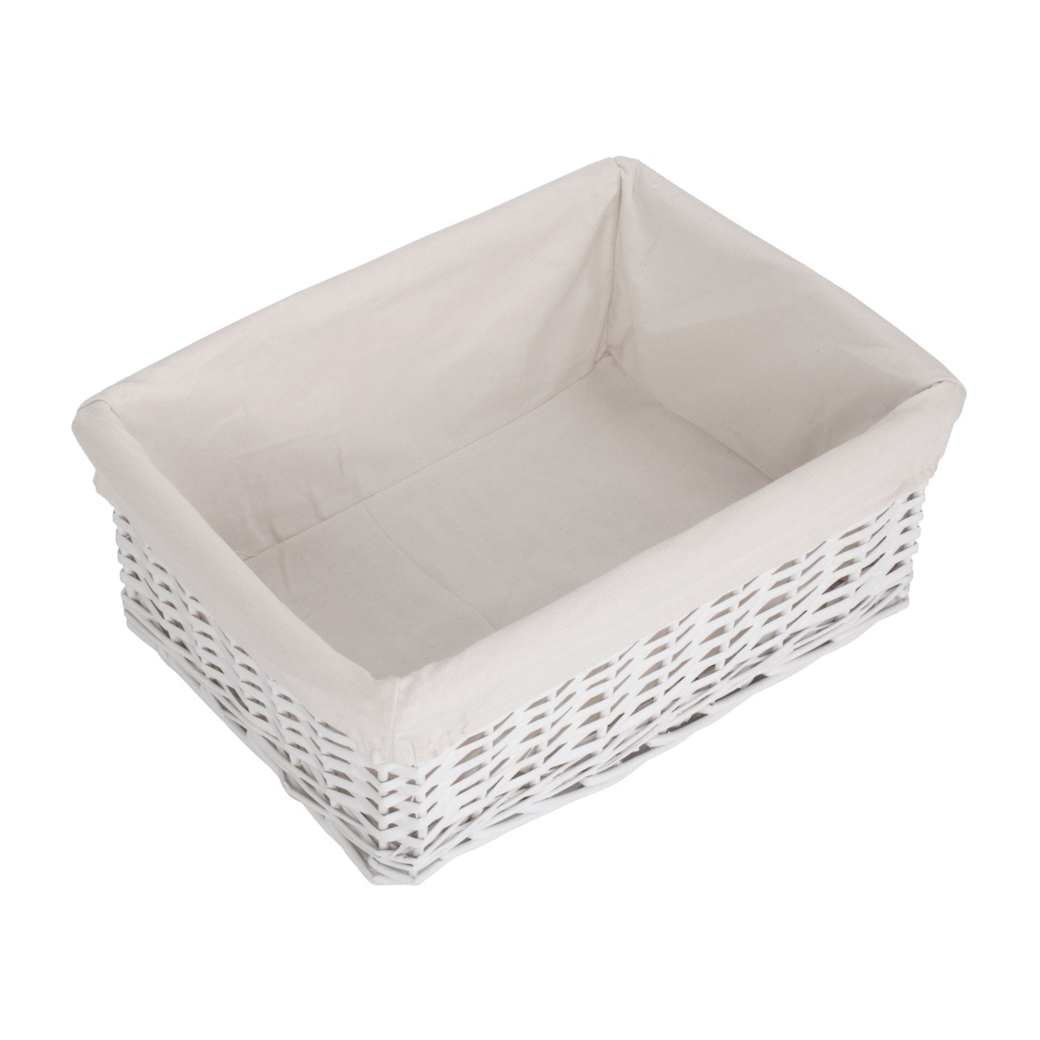 Large White Wicker Storage Basket - REGN