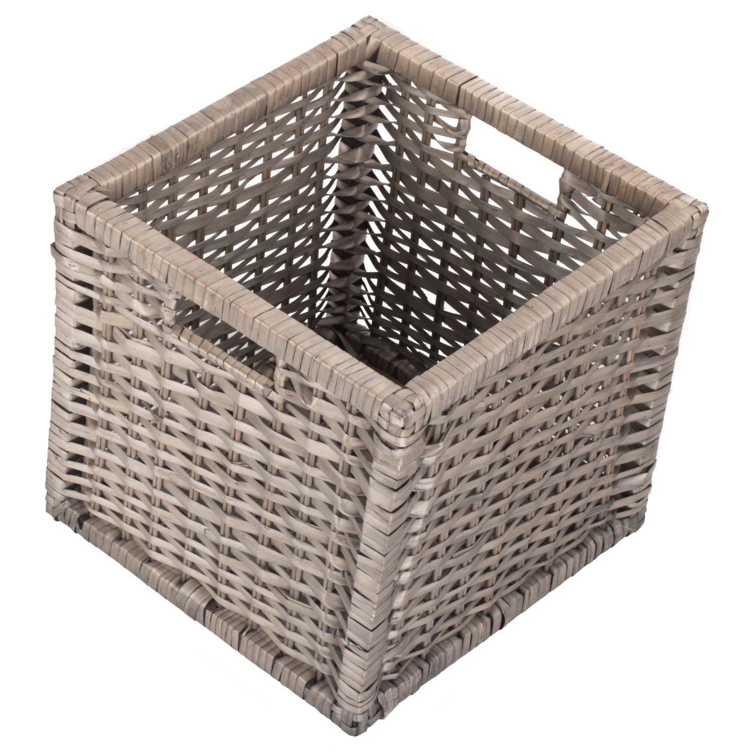 Large Wooden Framed Split Willow Storage Basket - REGN