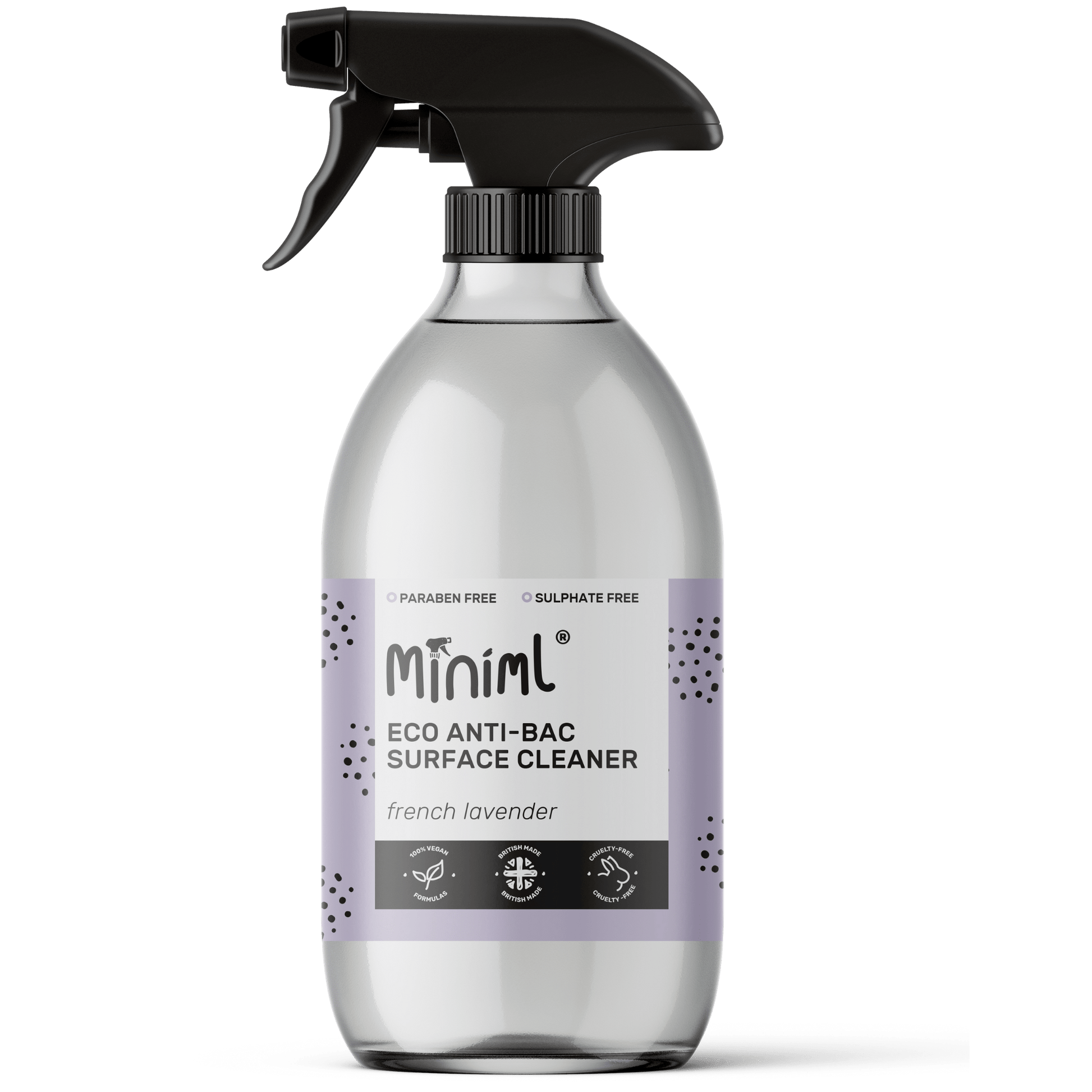 Lavender Anti - Bac Surface Cleaner – 500ml Refillable Glass Bottle - REGN