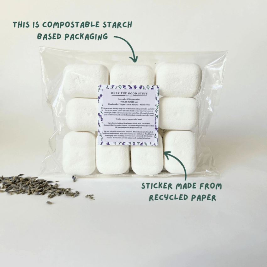 Lavender & Peppermint Toilet Bombs For Eco Cleaning, Citric Acid Bicarb Toilet Cleaner - 10 Pack - REGN