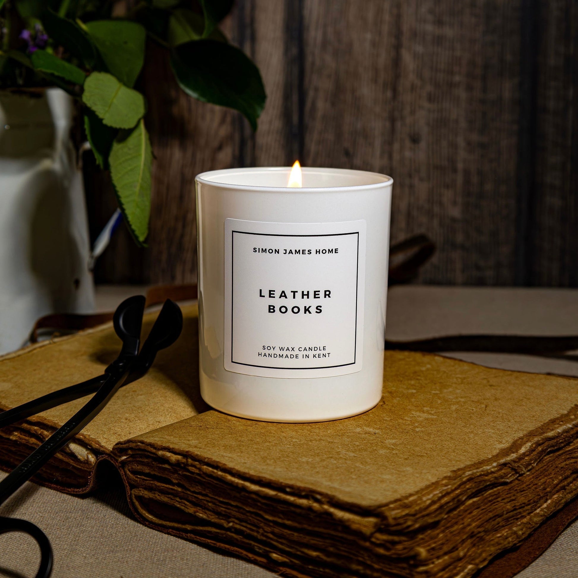 Leather Books Candle - Luxury Soy Wax - REGN