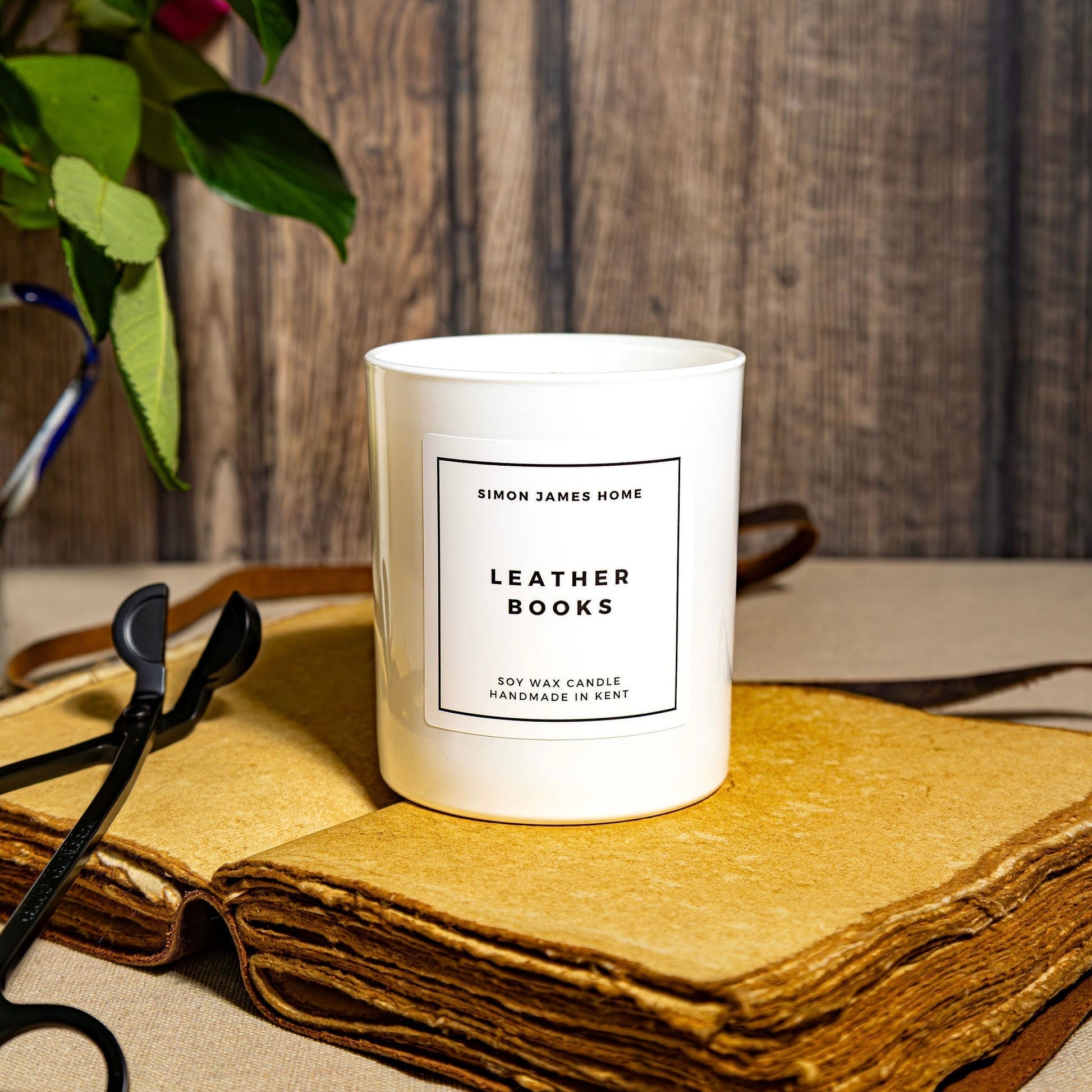 Leather Books Candle - Luxury Soy Wax - REGN