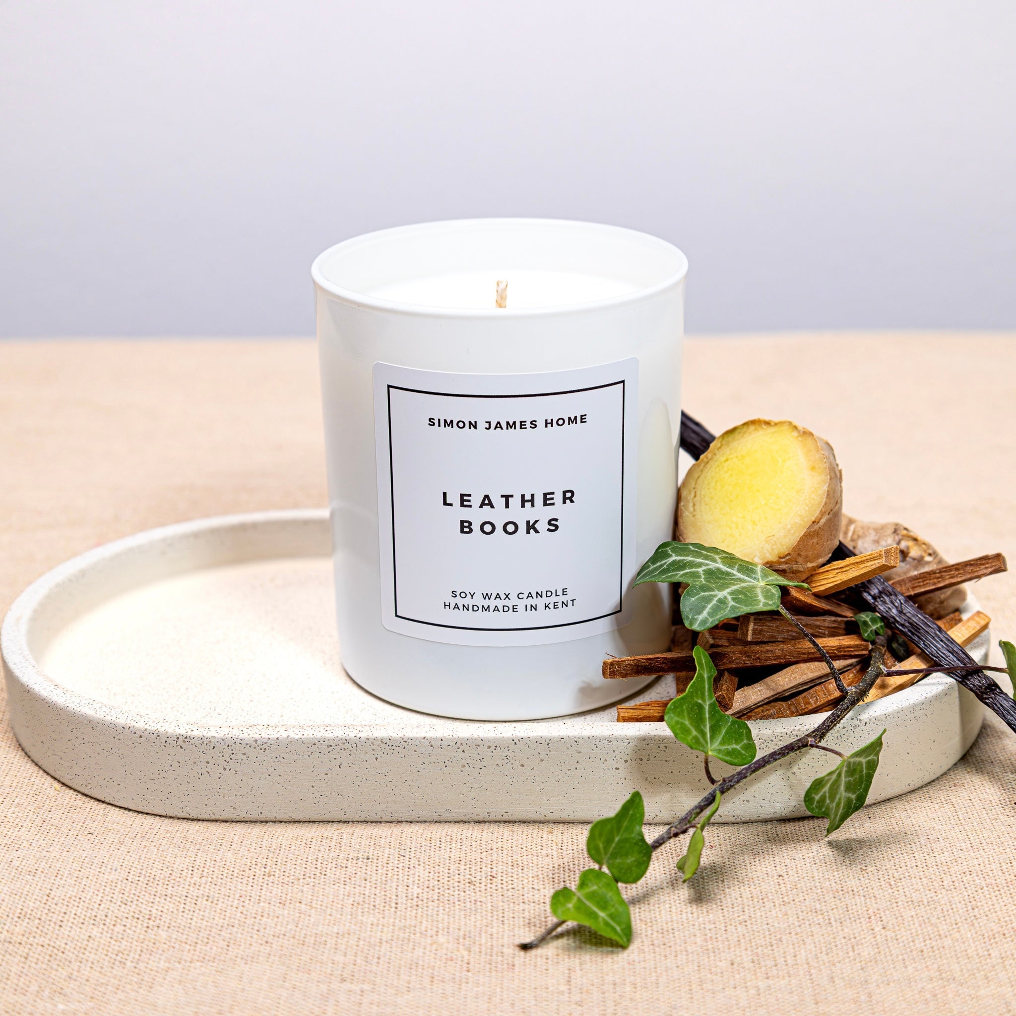 Leather Books Candle - Luxury Soy Wax - REGN