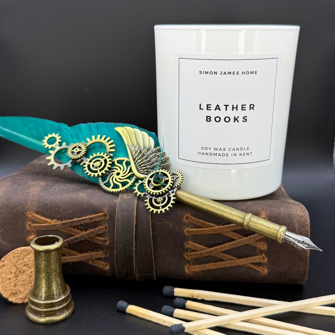 Leather Books Candle - Luxury Soy Wax - REGN