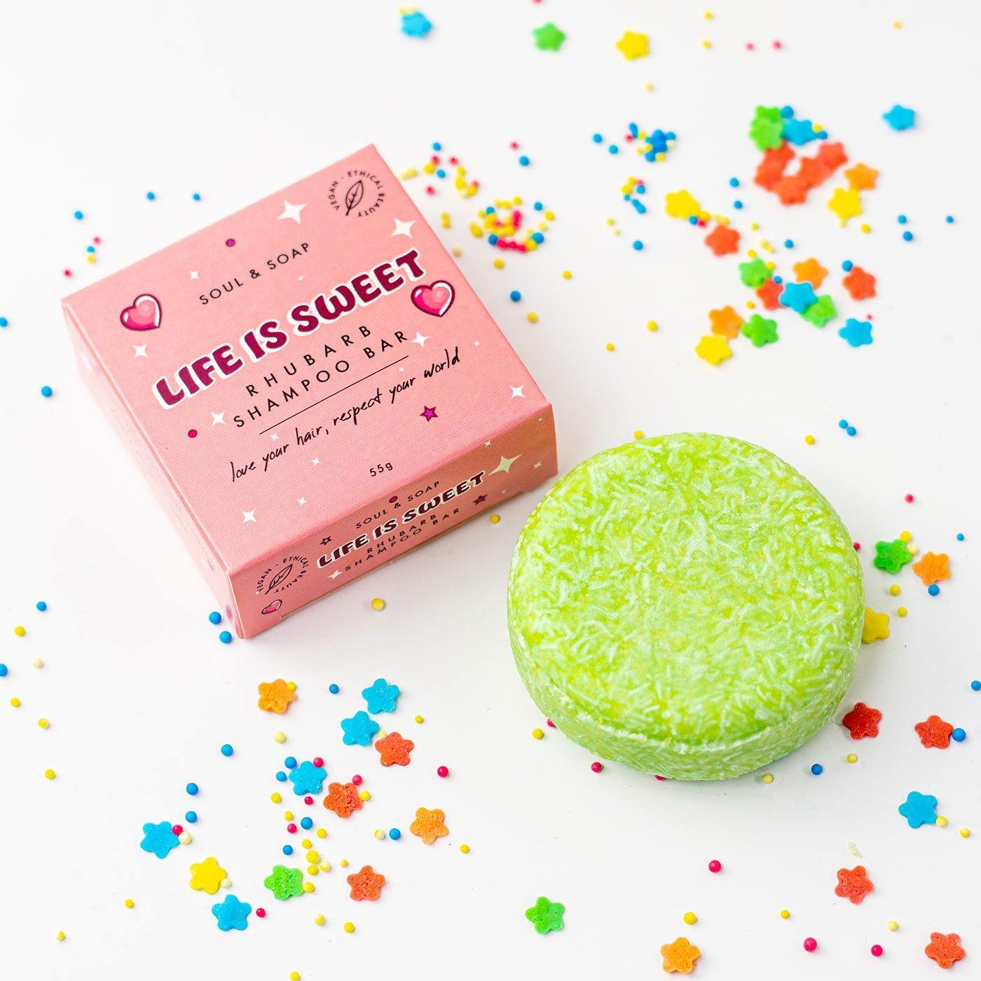 Life Is Sweet Shampoo Bar For All Hair Types - Vegan. Rhubarb Scented - REGN