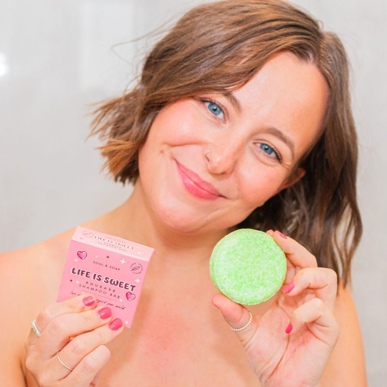 Life Is Sweet Shampoo Bar For All Hair Types - Vegan. Rhubarb Scented - REGN