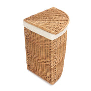 Light Steamed Willow Corner Linen Basket with White Lining - Small - REGN
