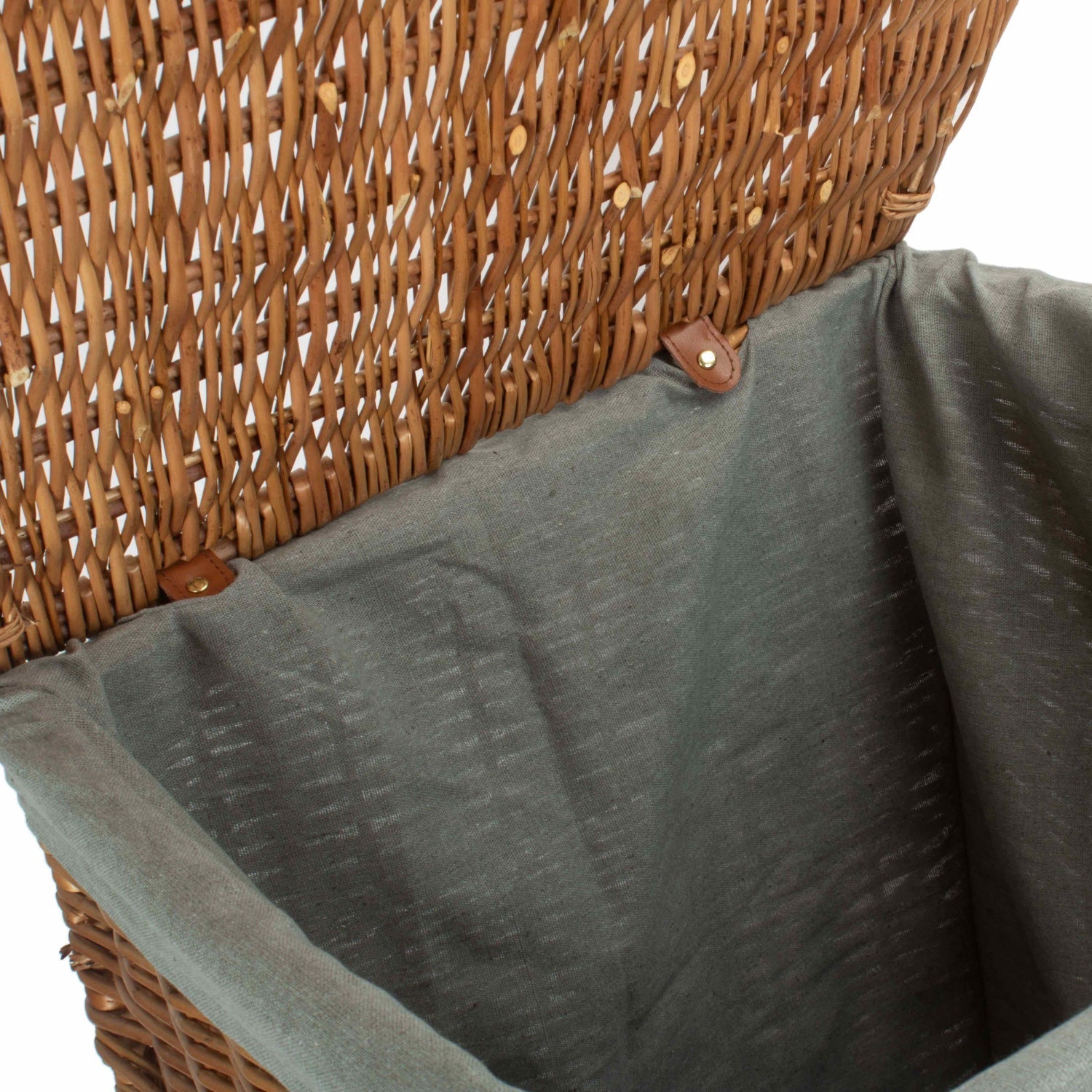 Light Steamed Willow Square Laundry Basket with Grey Sage Lining - Large - REGN