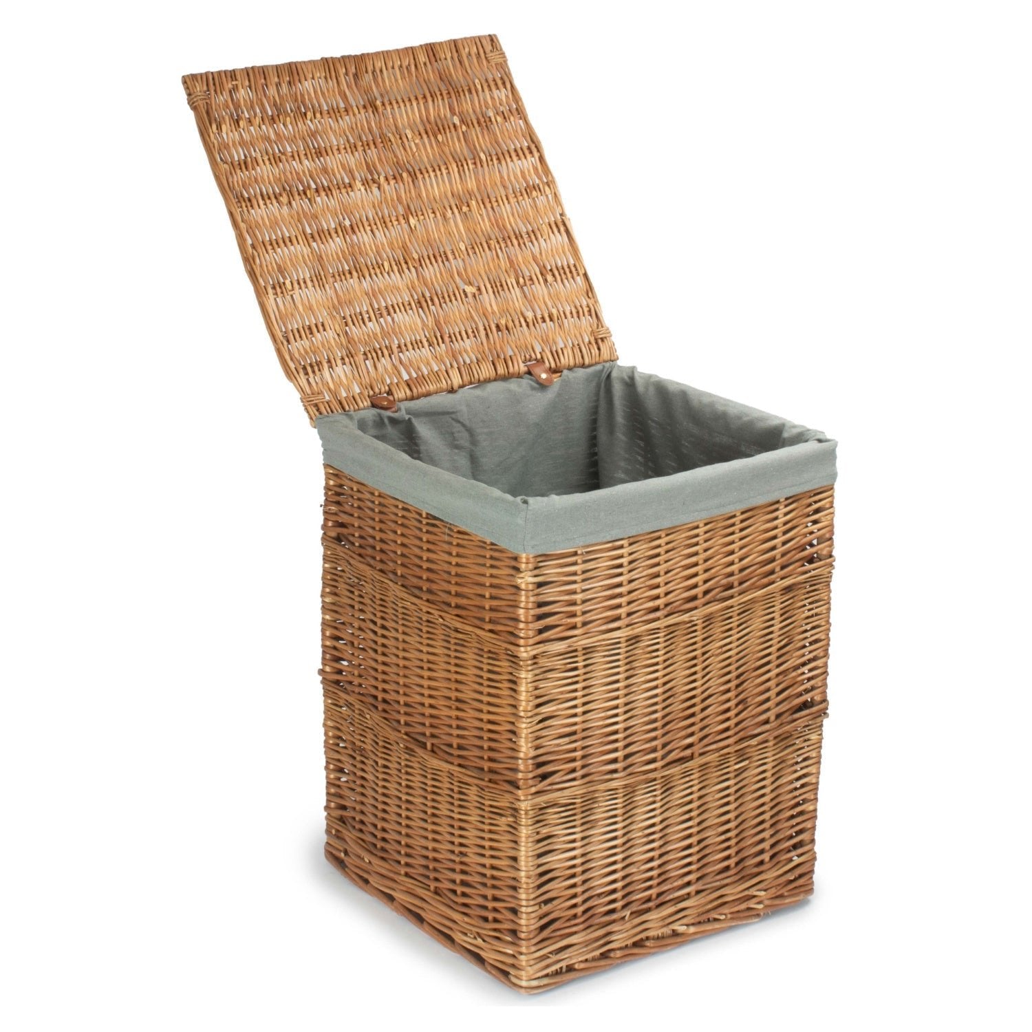 Light Steamed Willow Square Laundry Basket with Grey Sage Lining - Large - REGN