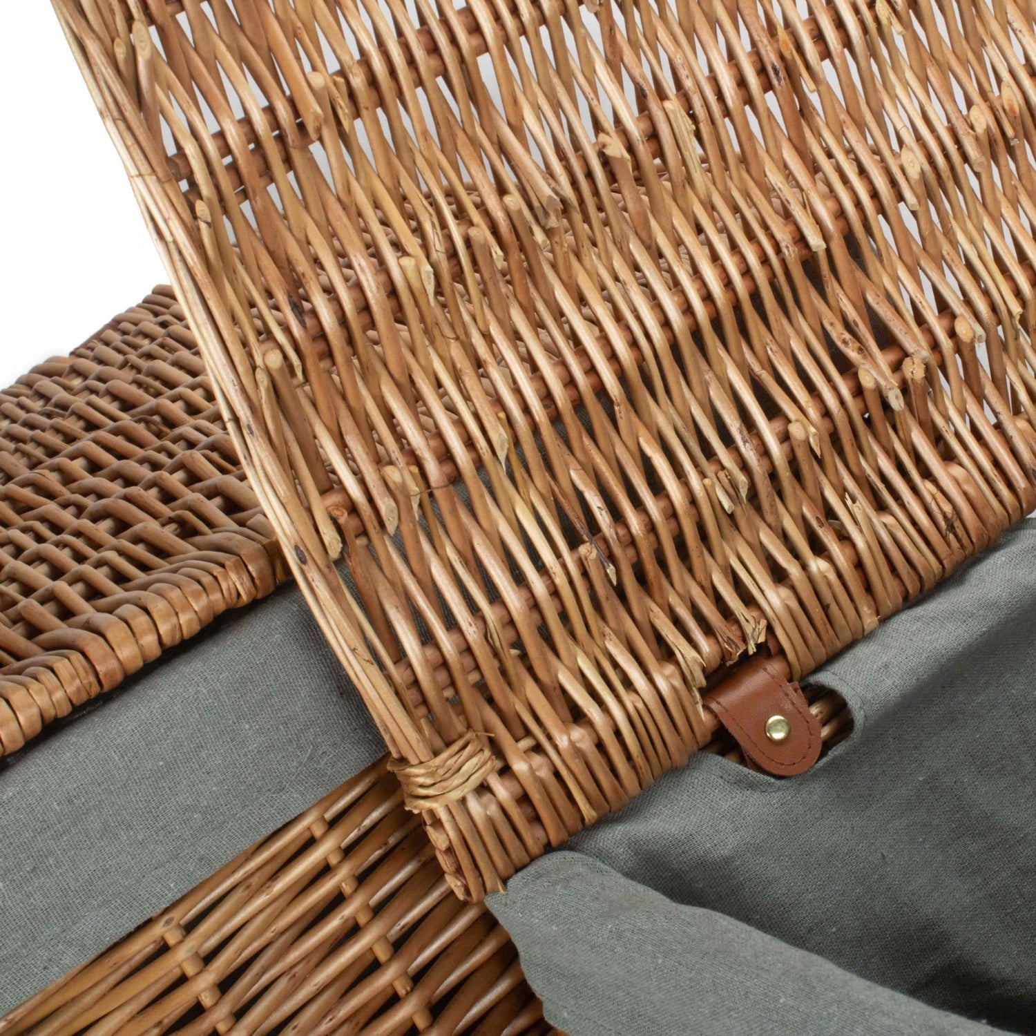 Light Steamed Willow Square Laundry Basket with Grey Sage Lining Set 2 - REGN