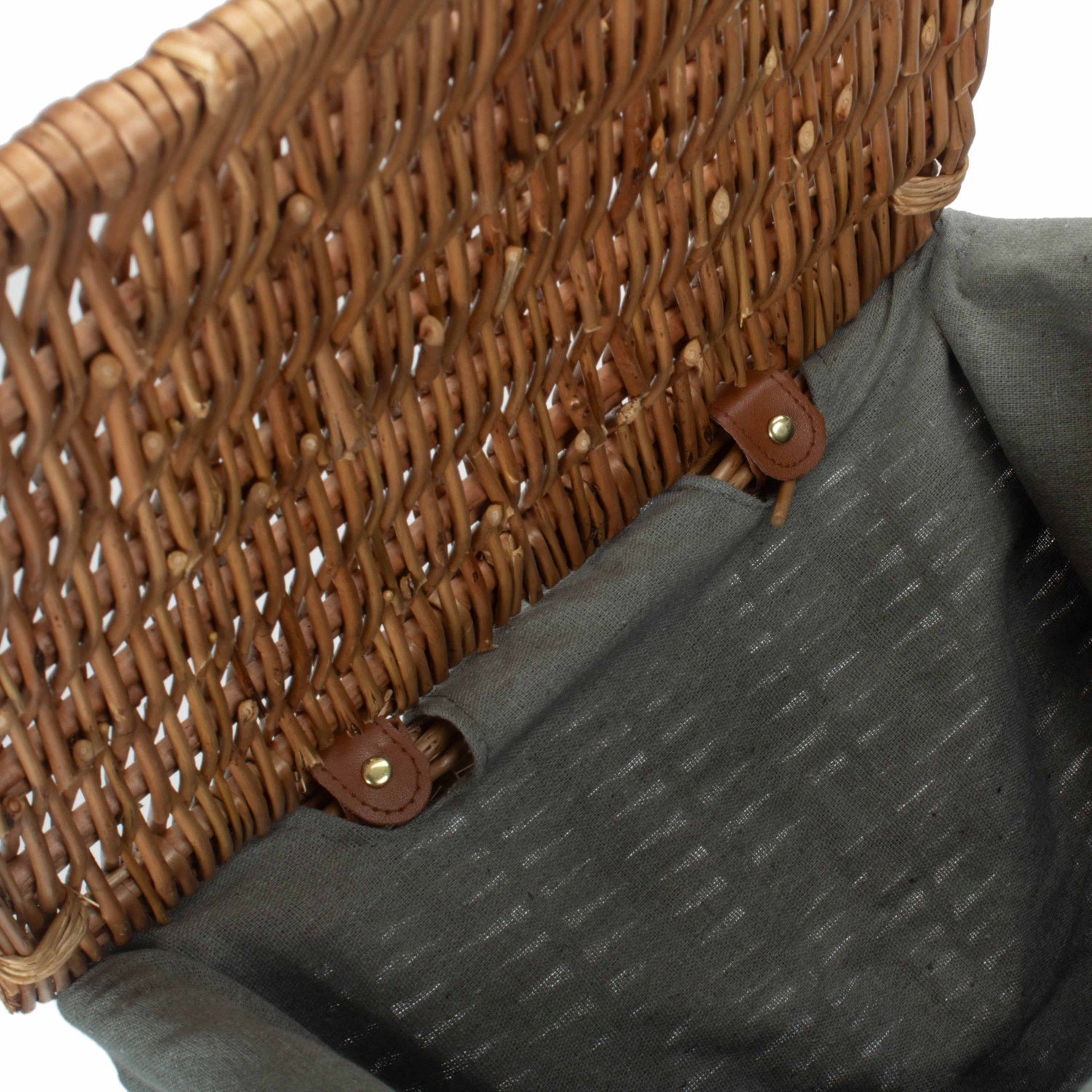 Light Steamed Willow Square Laundry Basket with Grey Sage Lining - Small - REGN