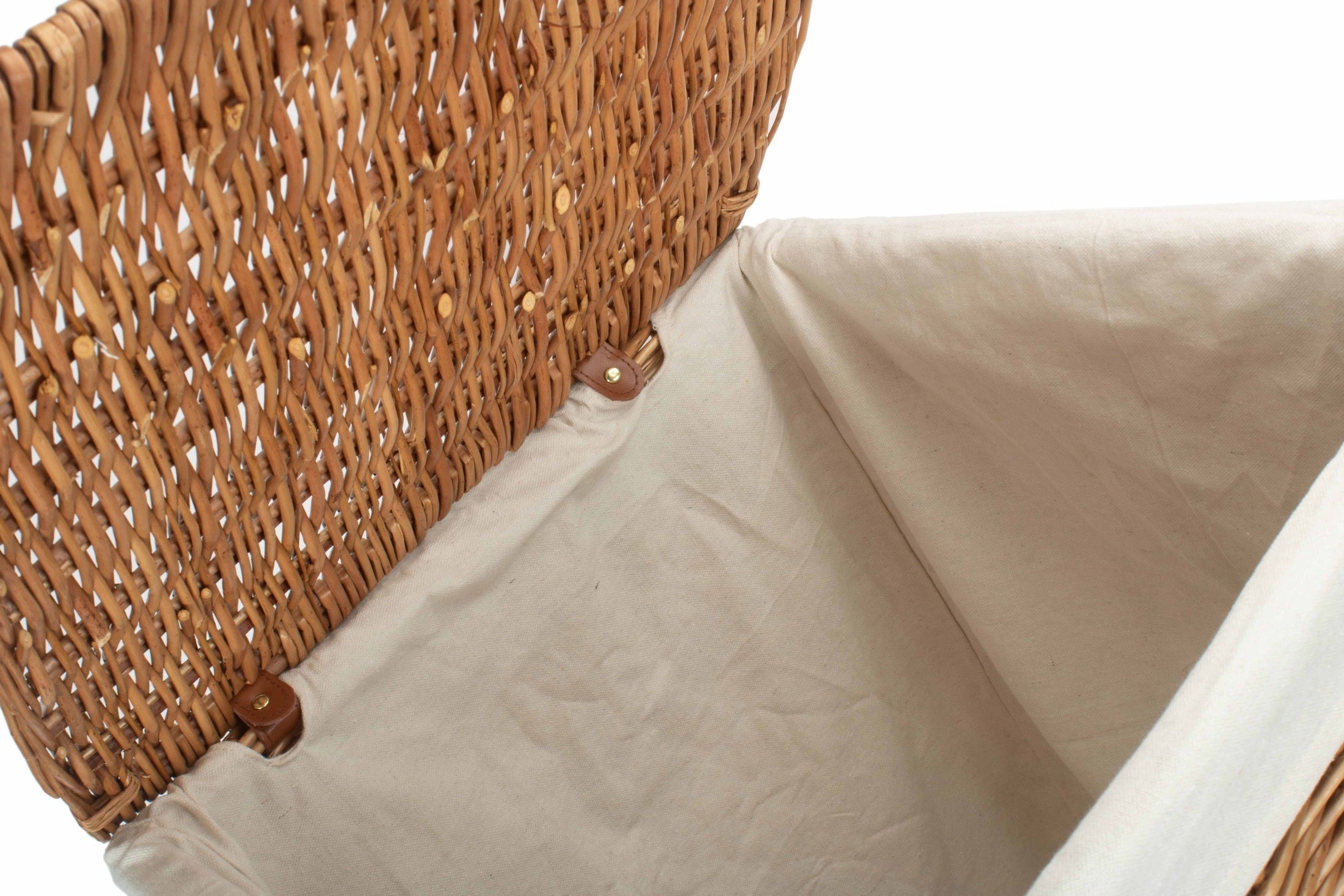Light Steamed Willow Square Laundry Basket with White Lining - Large - REGN