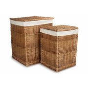 Light Steamed Willow Square Laundry Basket with White Lining Set 2 - REGN