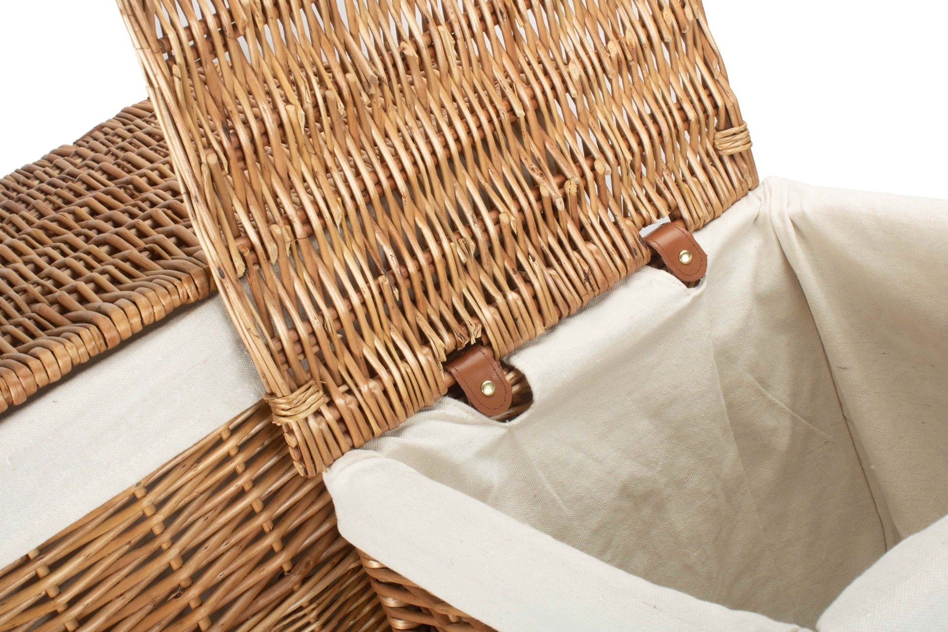 Light Steamed Willow Square Laundry Basket with White Lining Set 2 - REGN