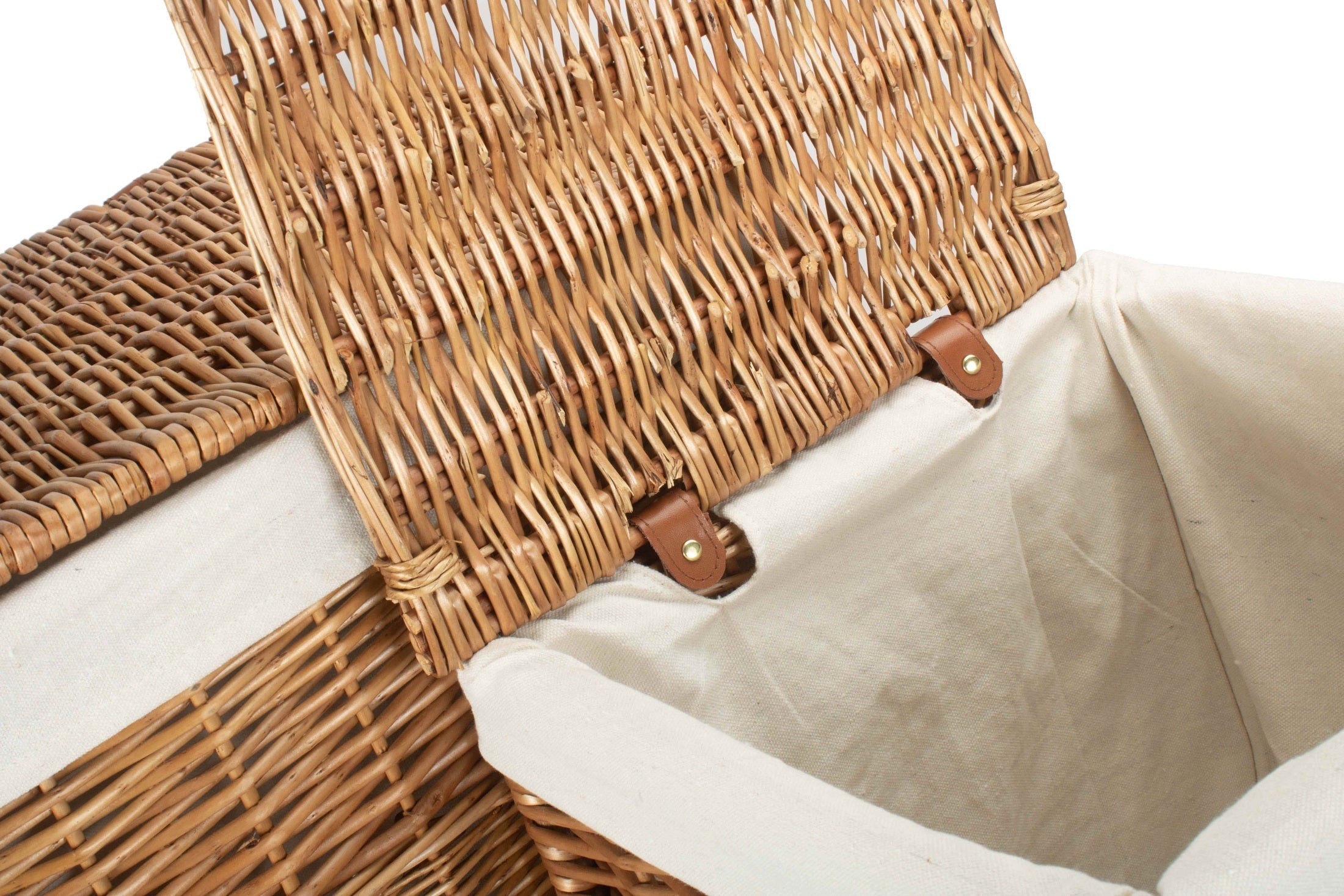 Light Steamed Willow Square Laundry Basket with White Lining Set 2 - REGN