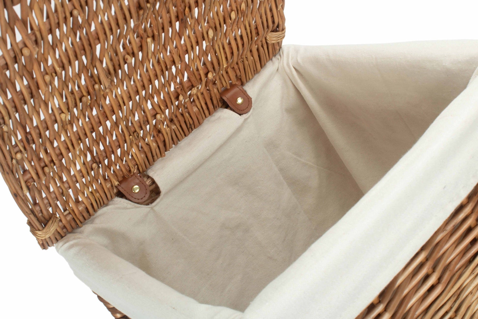 Light Steamed Willow Square Laundry Basket with White Lining - Small - REGN