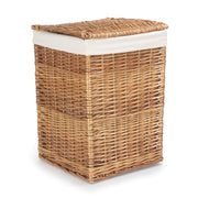 Light Steamed Willow Square Laundry Basket with White Lining - Small - REGN