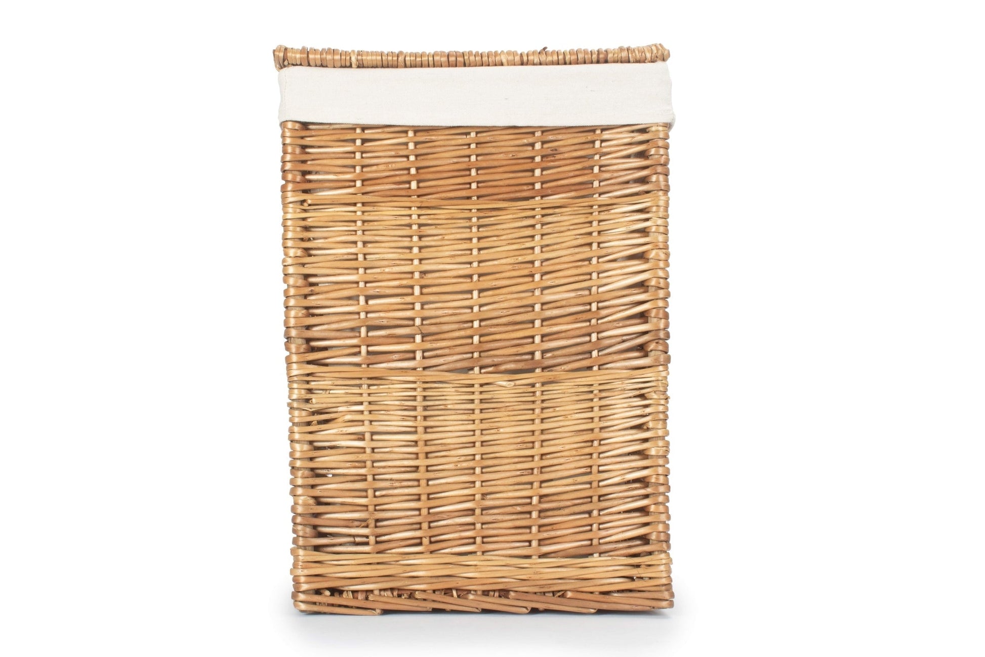 Light Steamed Willow Square Laundry Basket with White Lining - Small - REGN