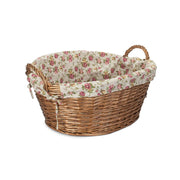 Light Steamed Willow Washing Basket with Garden Rose Lining - REGN