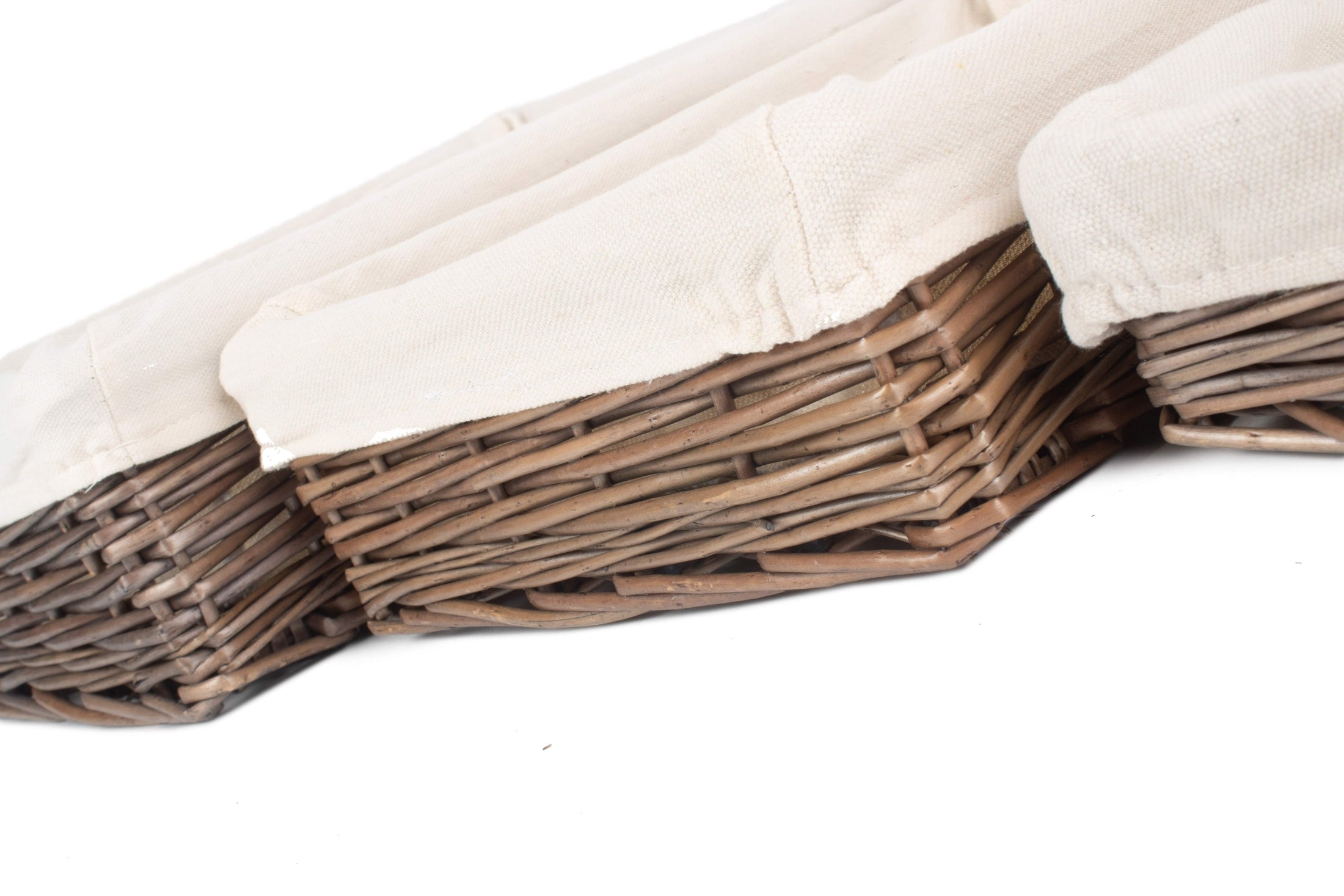 Lined Antique Wash Rectangular Straight Sided Tray Basket Set 3 - REGN