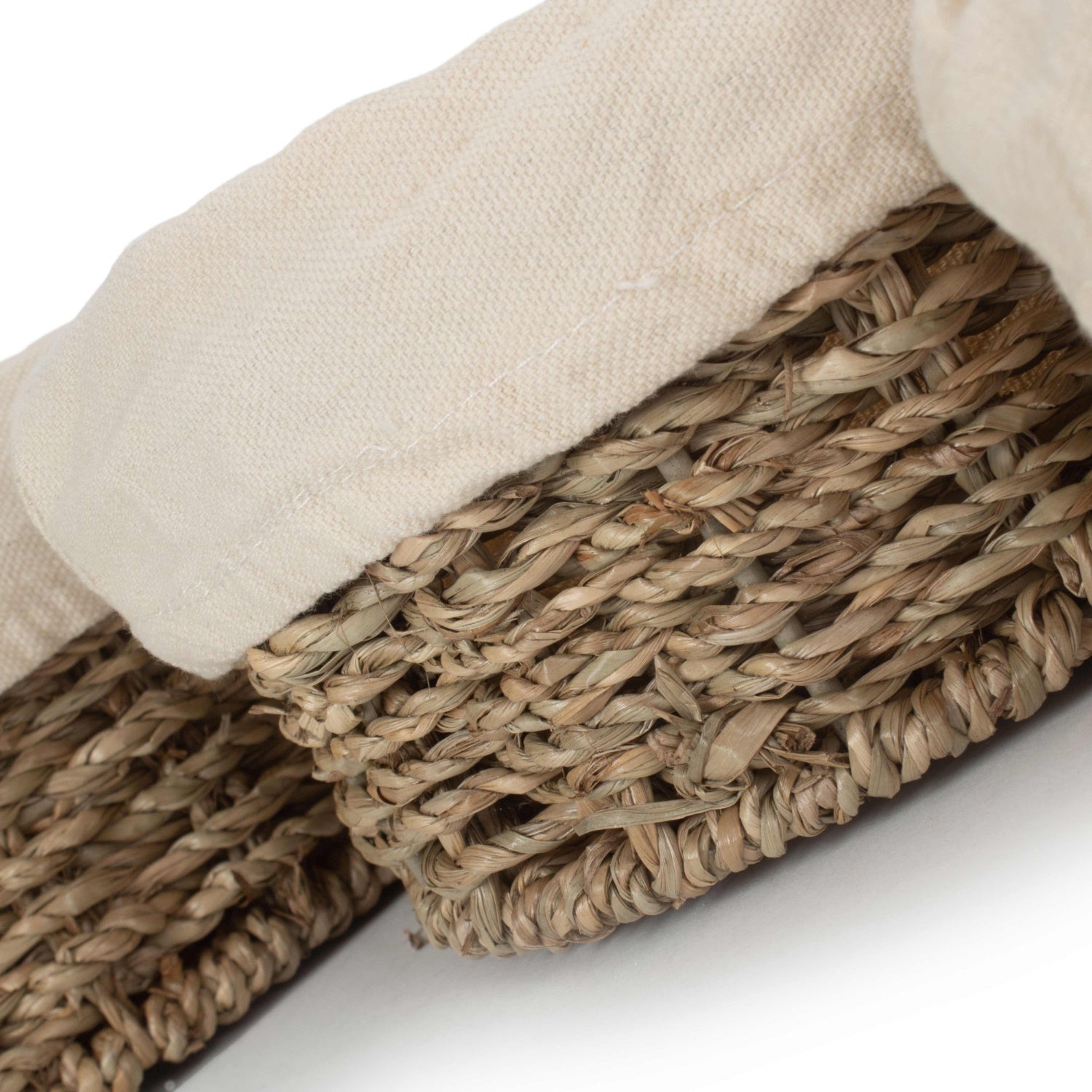Lined Round Seagrass Small Tray Baskets Set 3 - REGN