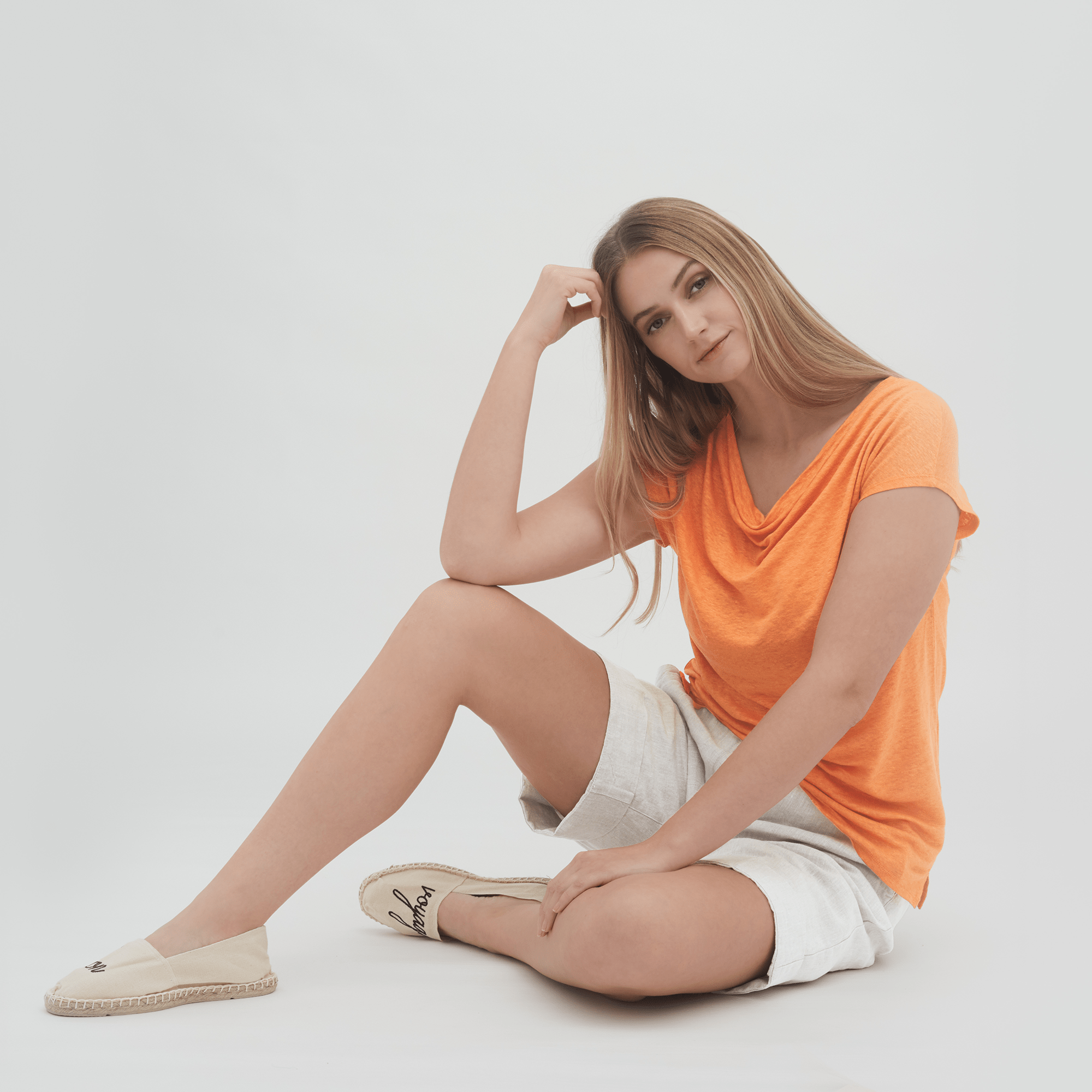 Linen Cowl Neck T-shirt: Womens - REGN