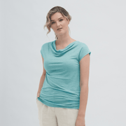 Linen Cowl Neck T-shirt: Womens - REGN