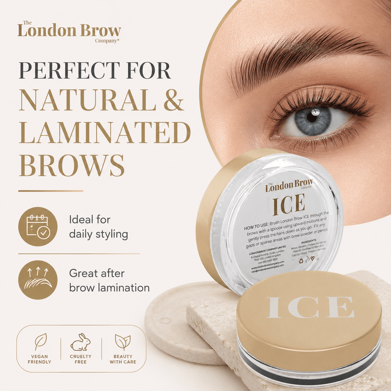 London Brow ICE – Waterless Brow Styling Wax for Fluffy, Laminated & Defined Brows - REGN