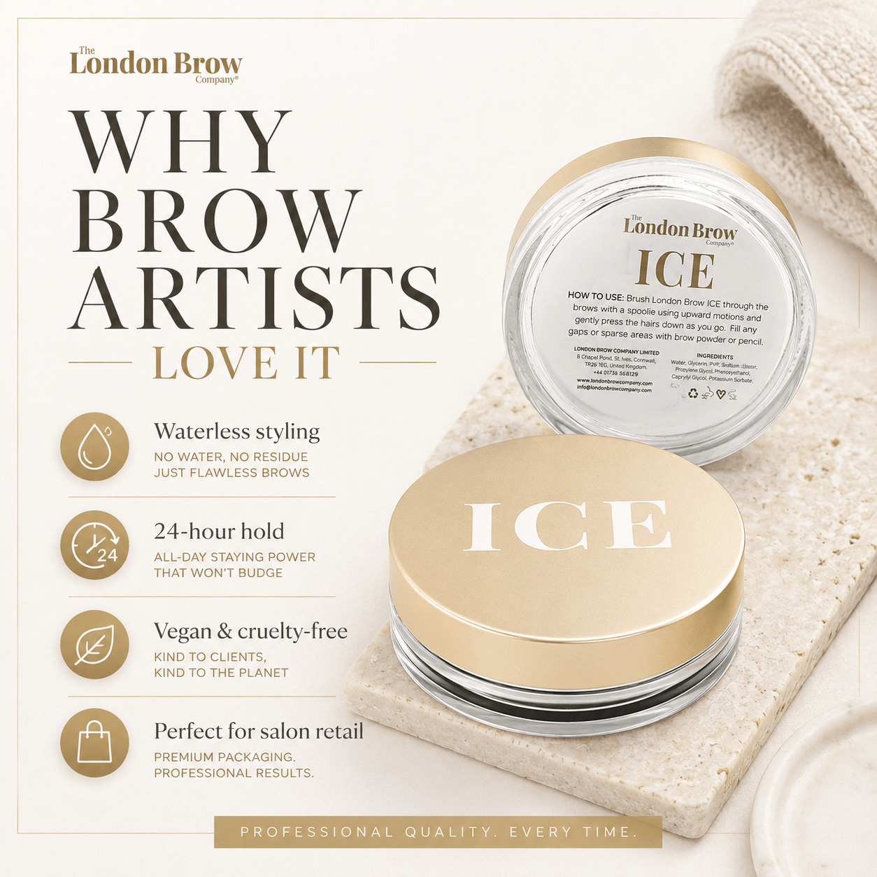 London Brow ICE – Waterless Brow Styling Wax for Fluffy, Laminated & Defined Brows - REGN