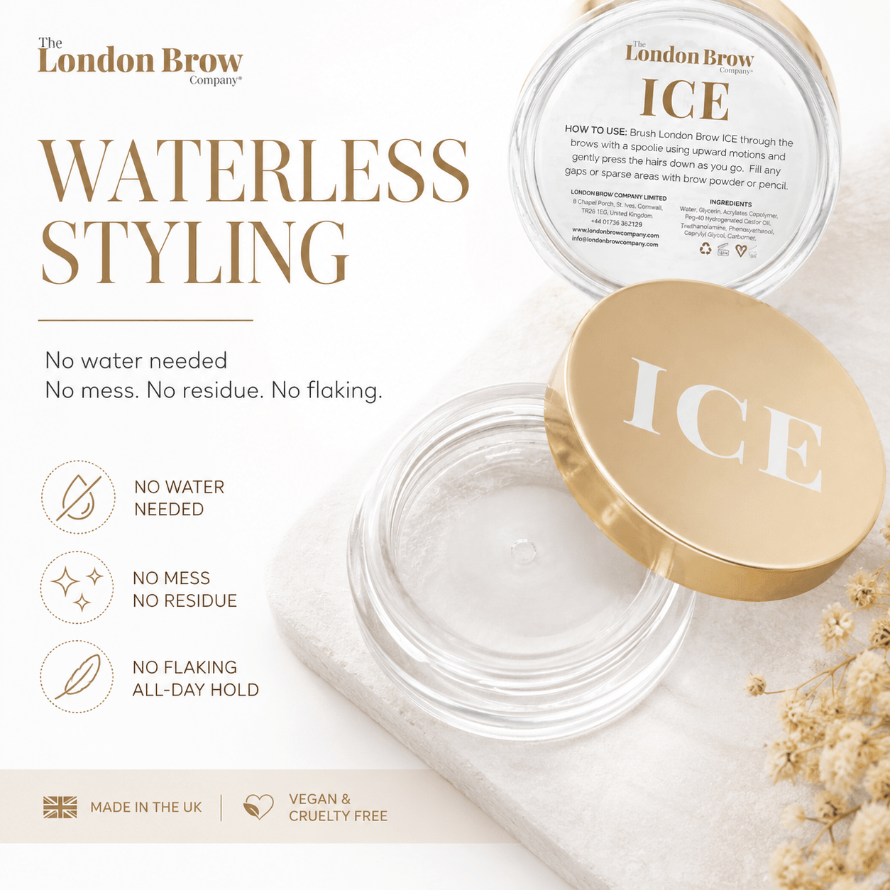 London Brow ICE – Waterless Brow Styling Wax for Fluffy, Laminated & Defined Brows - REGN
