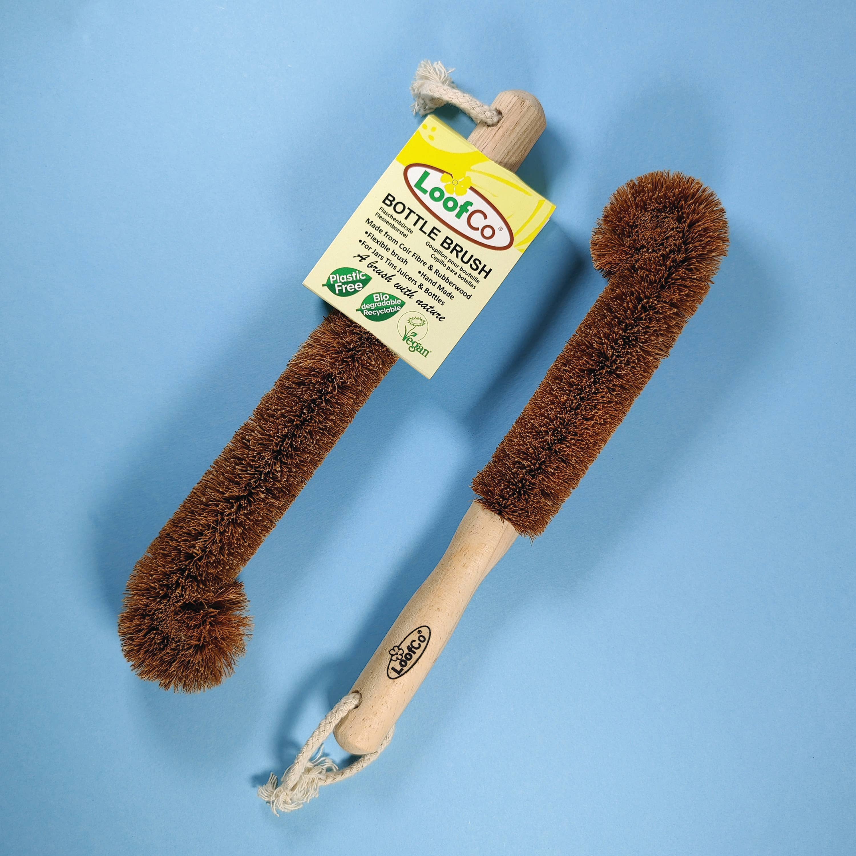 LoofCo Bottle Brush – Coconut Coir Fibre with Rubberwood Handle - REGN