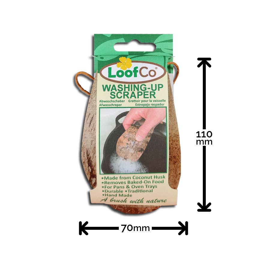 LoofCo Washing - Up Scraper – Natural Coconut Husk Pan Cleaner - REGN