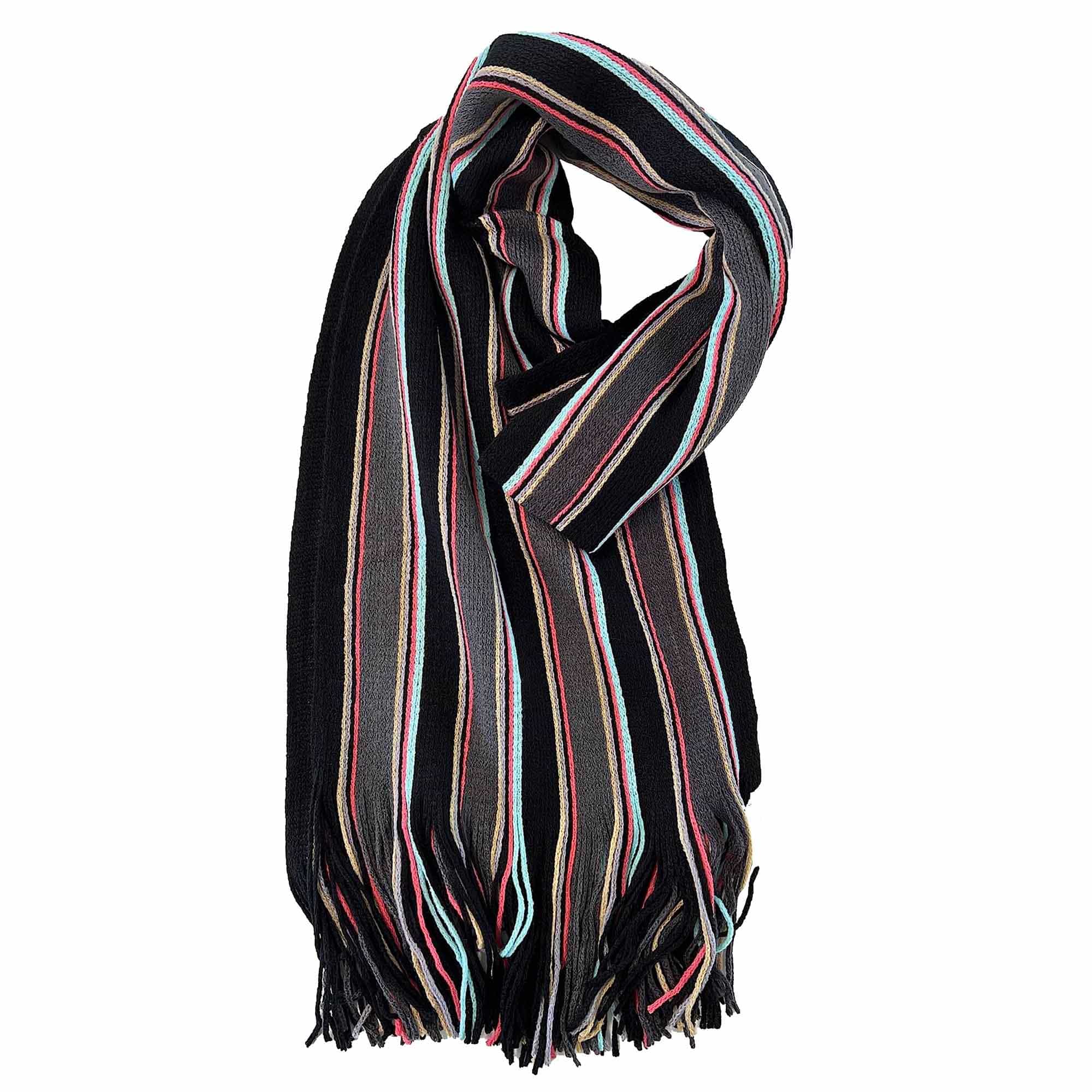 Sock Stack Men's Scarf Long Woven Stripe Design Acrylic Warm Hypoallergenic Winter