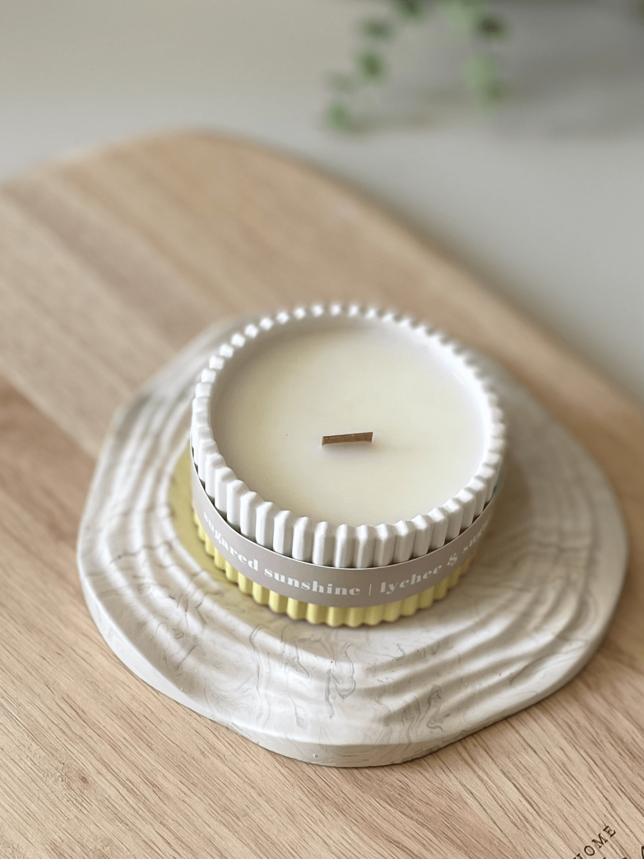 Lychee Stoneware Soy Candle – Summer - Inspired Tropical Fragrance - REGN