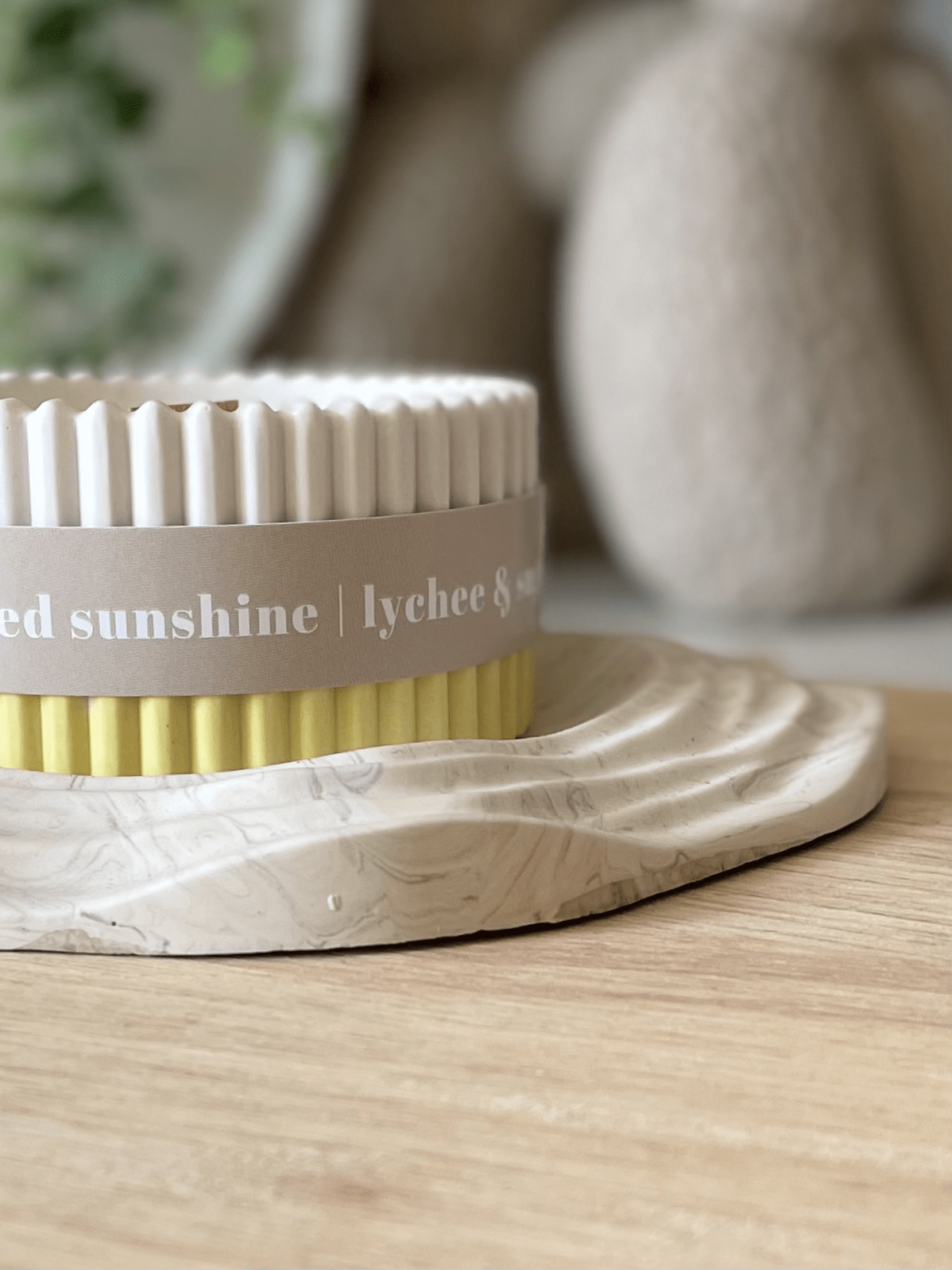 Lychee Stoneware Soy Candle – Summer - Inspired Tropical Fragrance - REGN