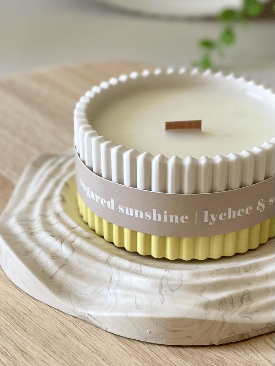 Lychee Stoneware Soy Candle – Summer - Inspired Tropical Fragrance - REGN