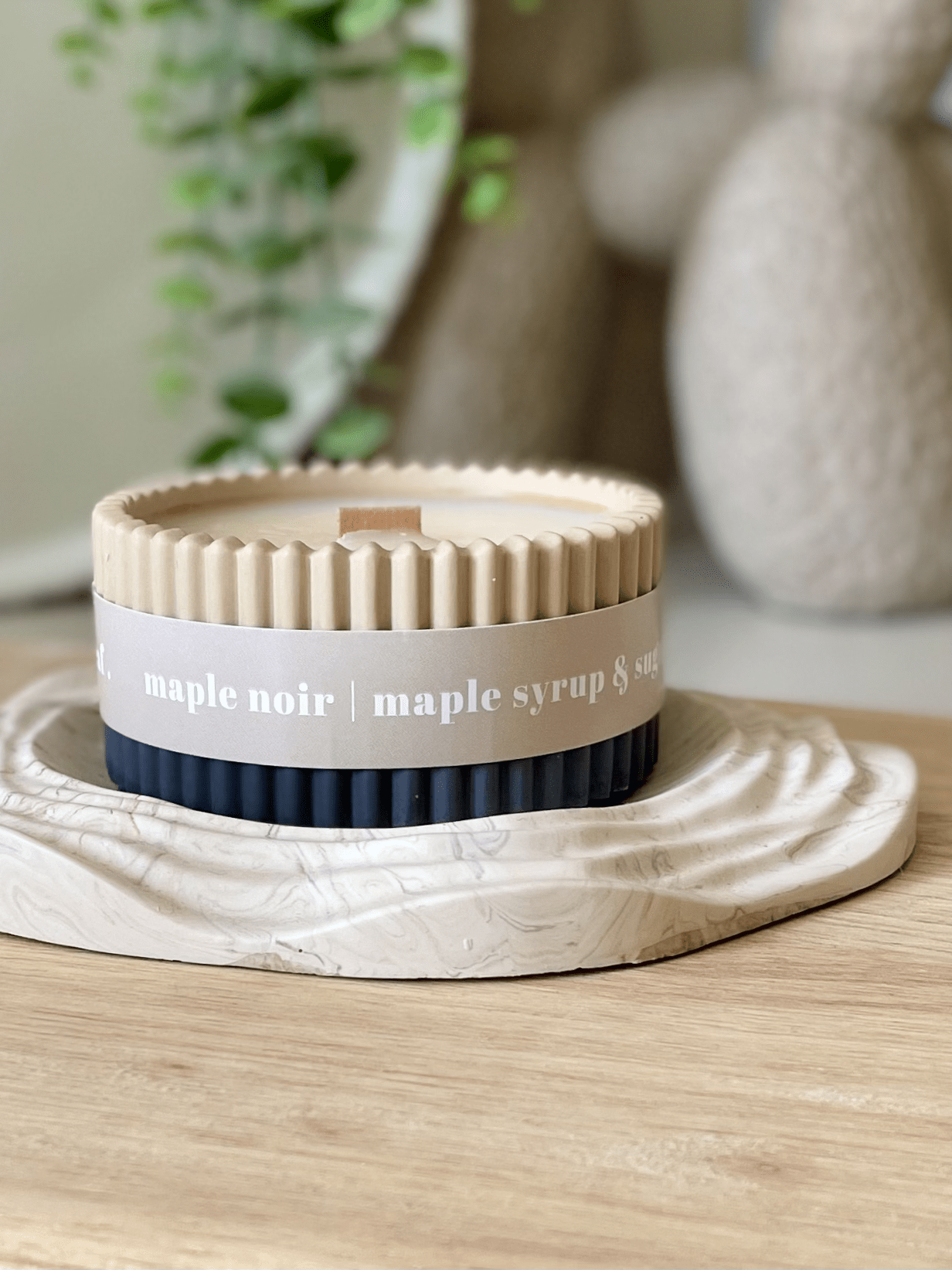 Maple Syrup Stoneware Soy Candle – Rustic Scandi Home Fragrance - REGN