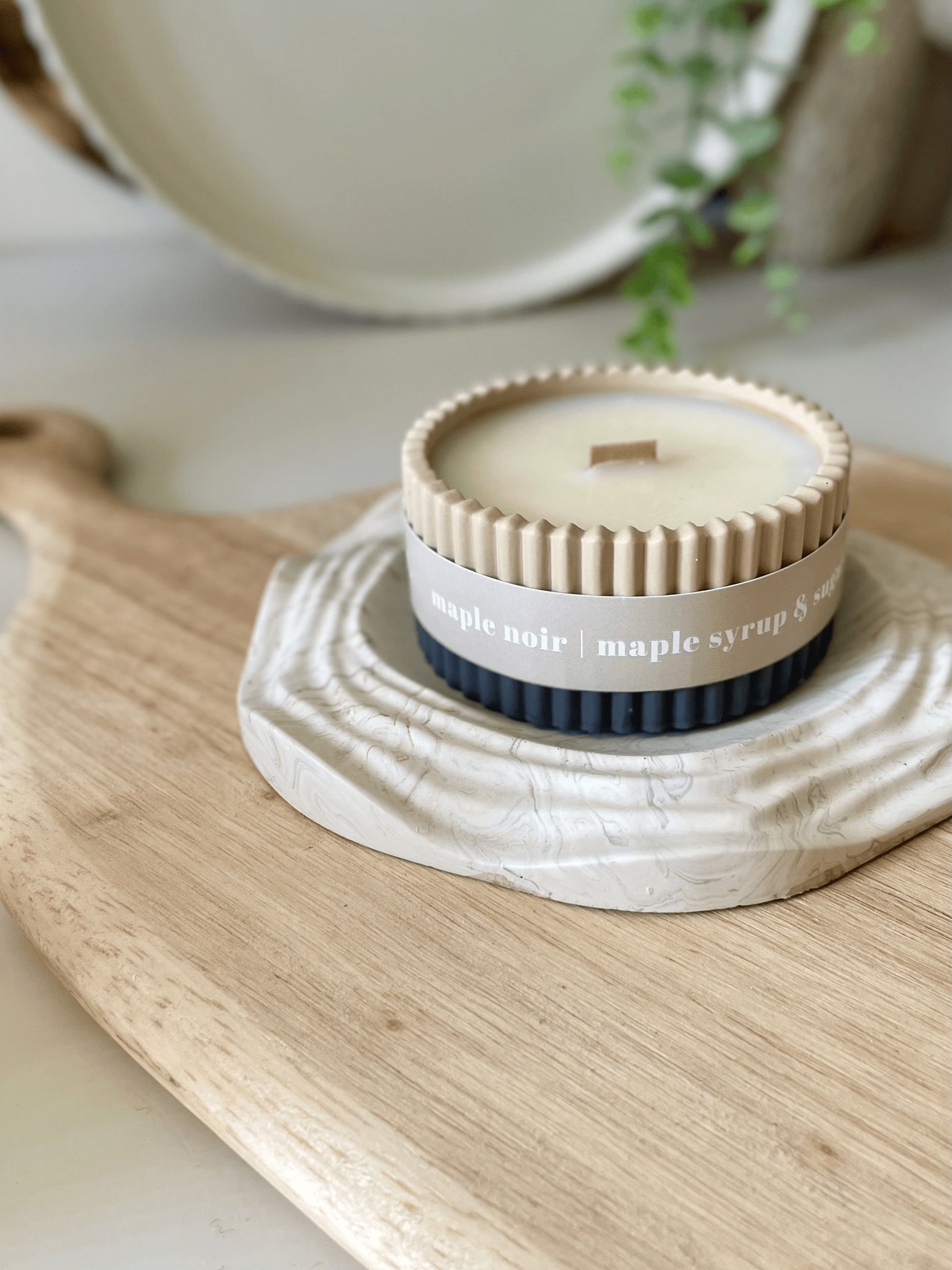 Maple Syrup Stoneware Soy Candle – Rustic Scandi Home Fragrance - REGN