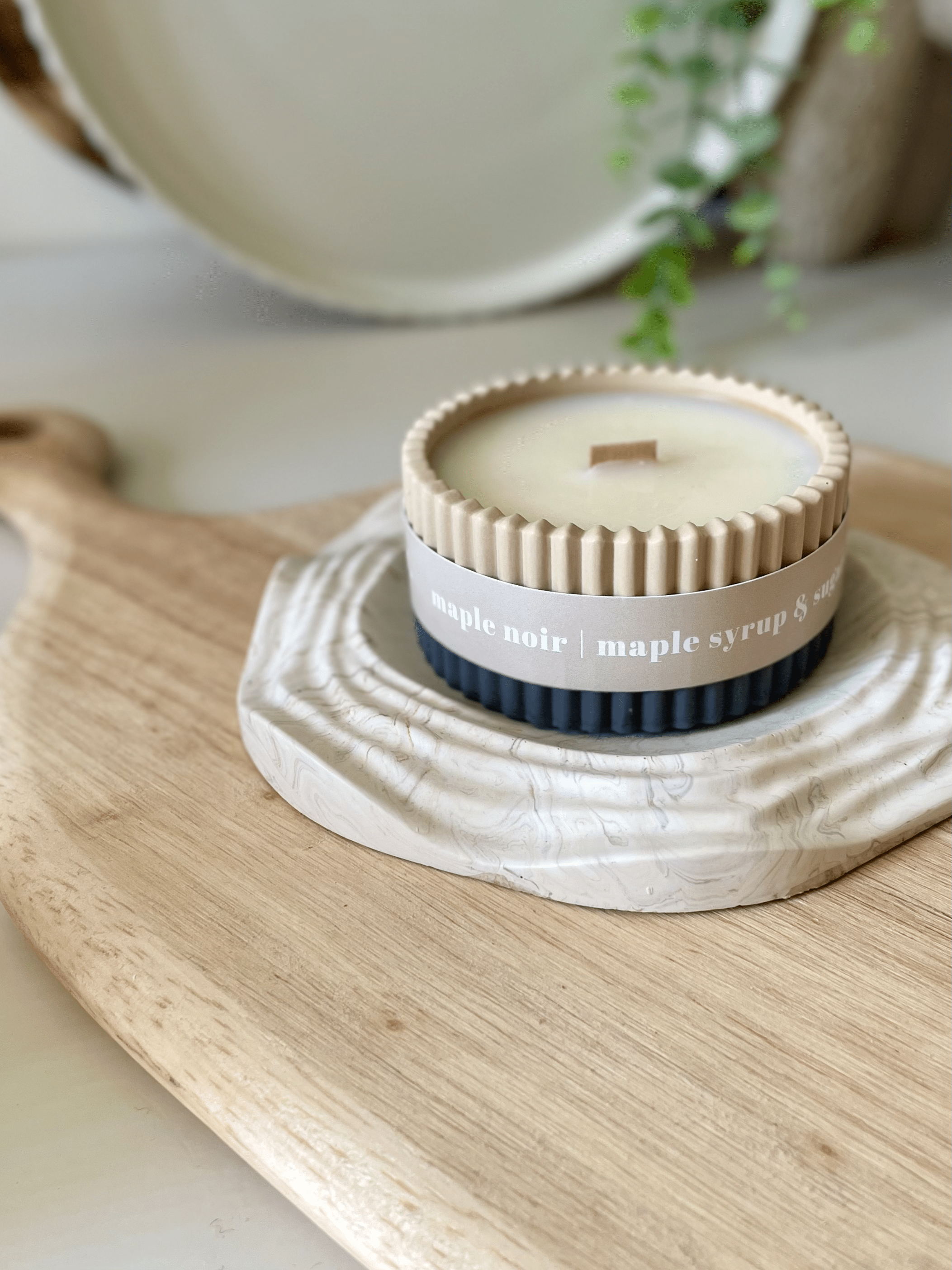 Maple Syrup Stoneware Soy Candle – Rustic Scandi Home Fragrance - REGN