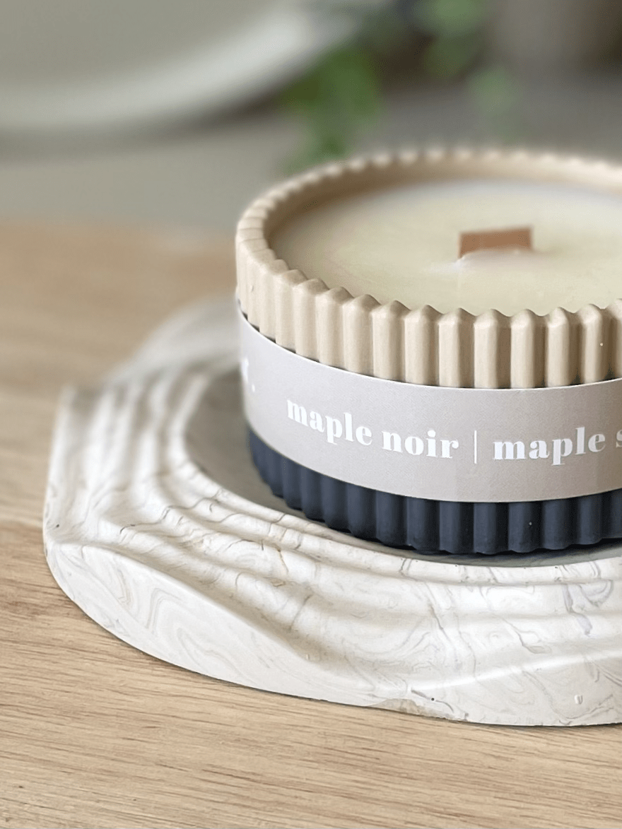 Maple Syrup Stoneware Soy Candle – Rustic Scandi Home Fragrance - REGN