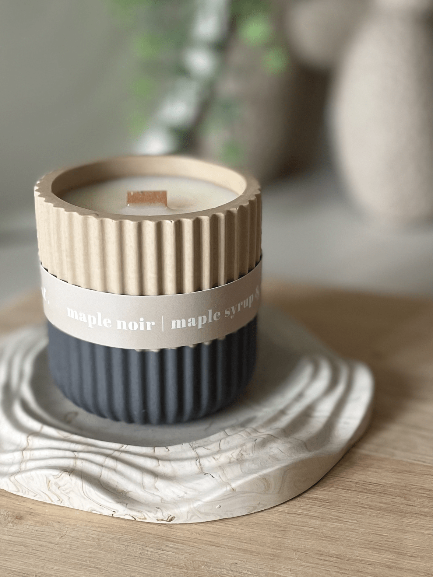 Maple Syrup Stoneware Soy Candle – Warm Scandi - Inspired Scent - REGN