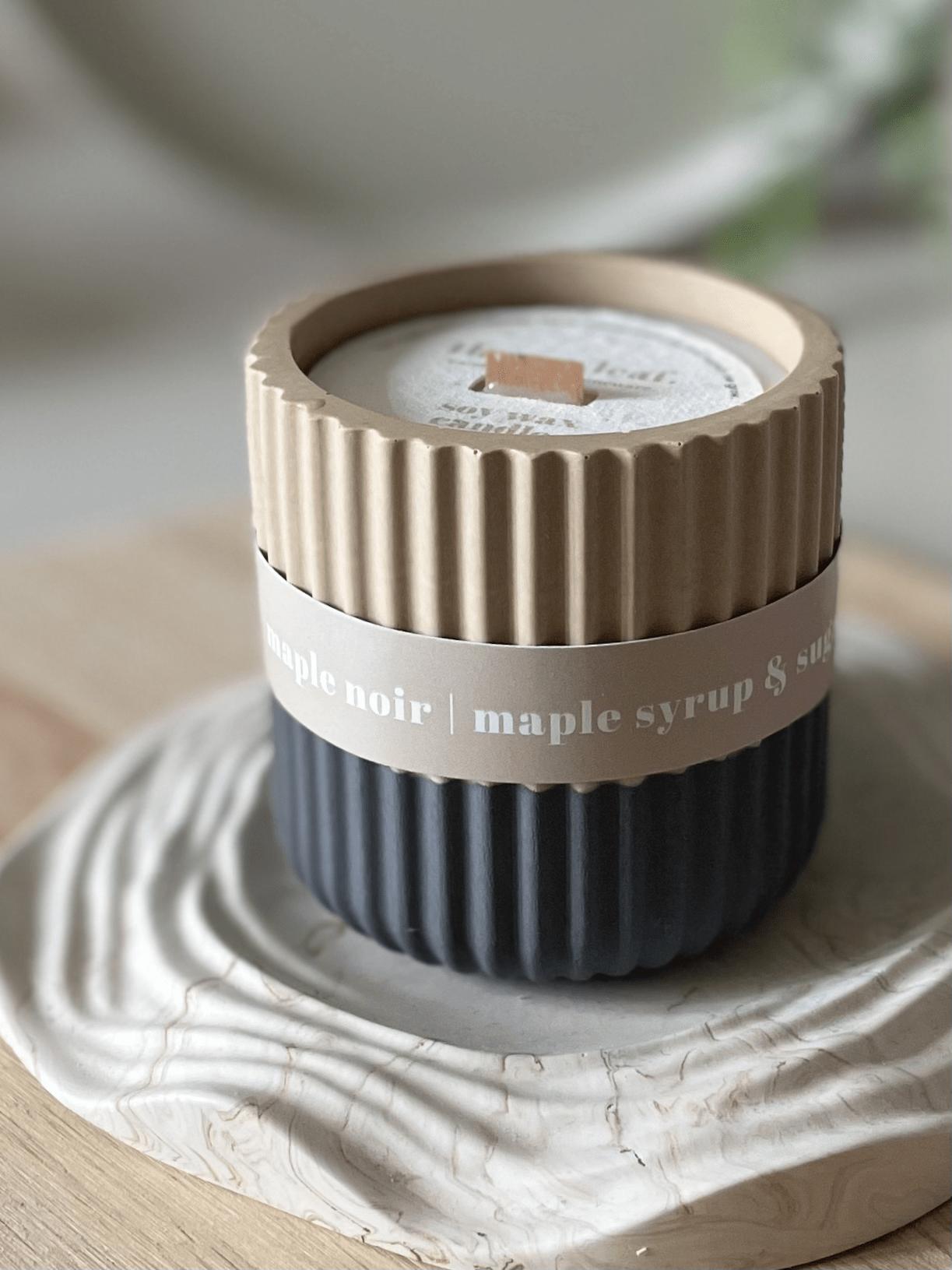 Maple Syrup Stoneware Soy Candle – Warm Scandi - Inspired Scent - REGN