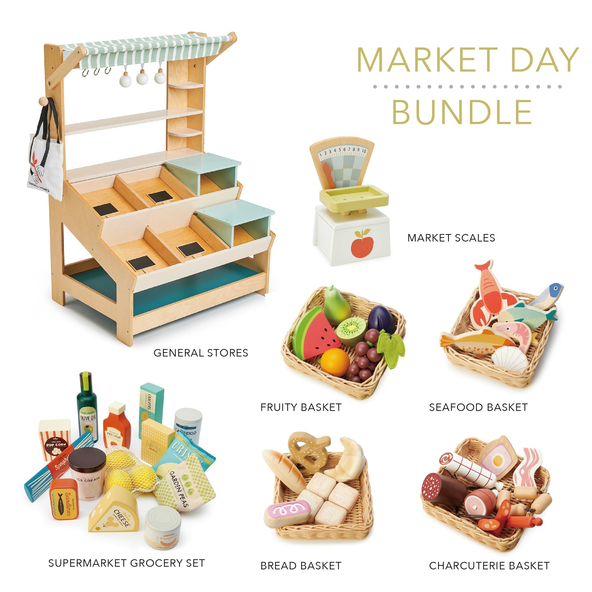Market Day Bundle (General Stores, Scales, Grocery Set, 4 x Food Crates) - REGN