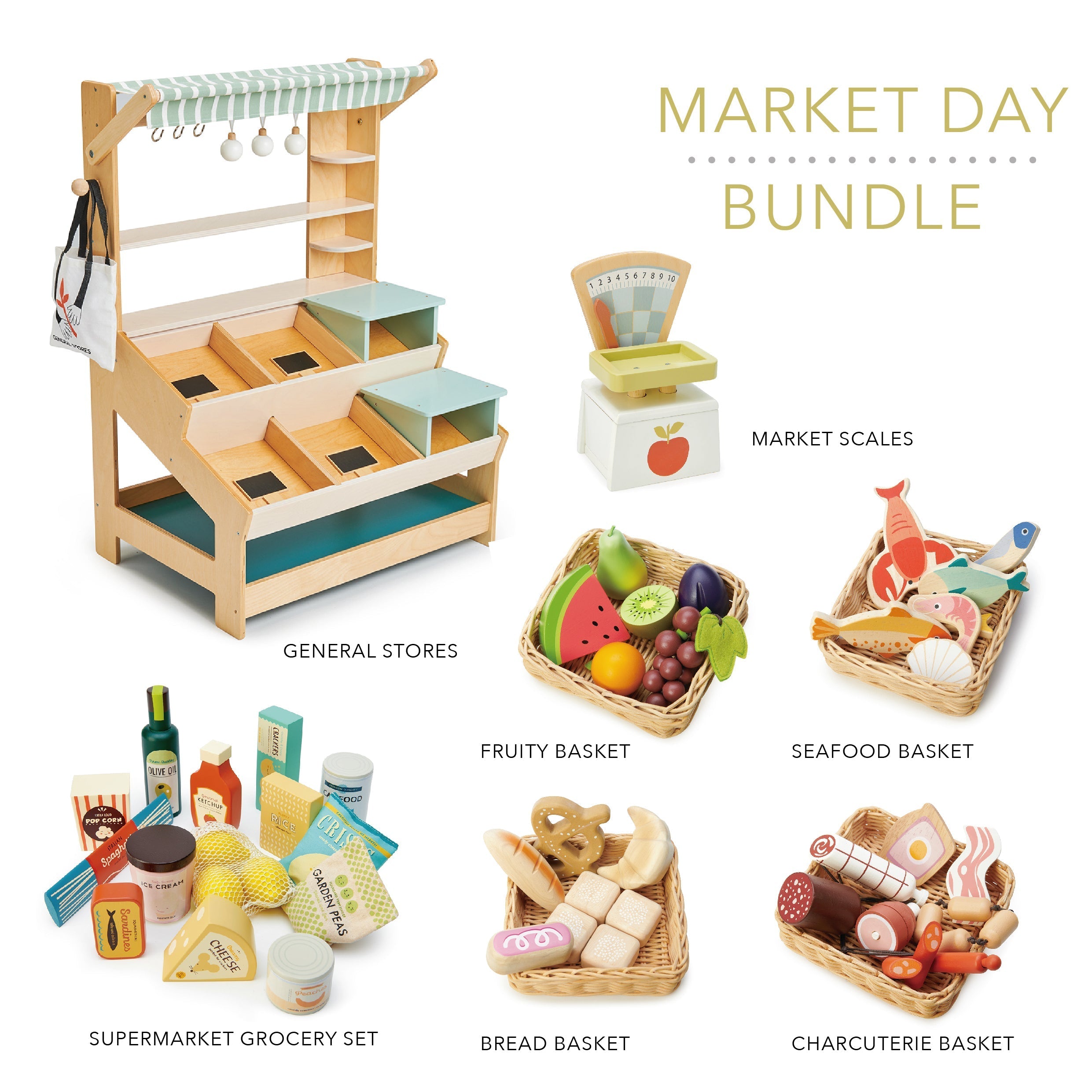 Market Day Bundle (General Stores, Scales, Grocery Set, 4 x Food Crates) - REGN