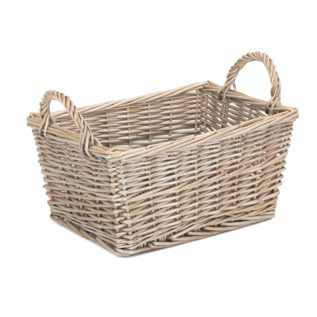 Medium Antique Wash Willow Tapered Storage Basket - REGN