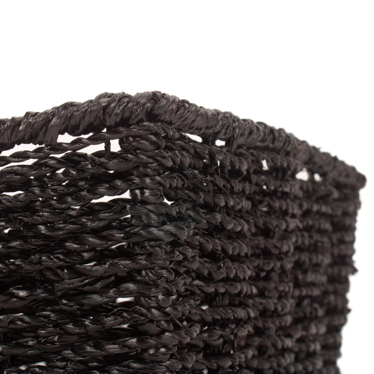 Medium Black Paper Rope Tray Basket - REGN