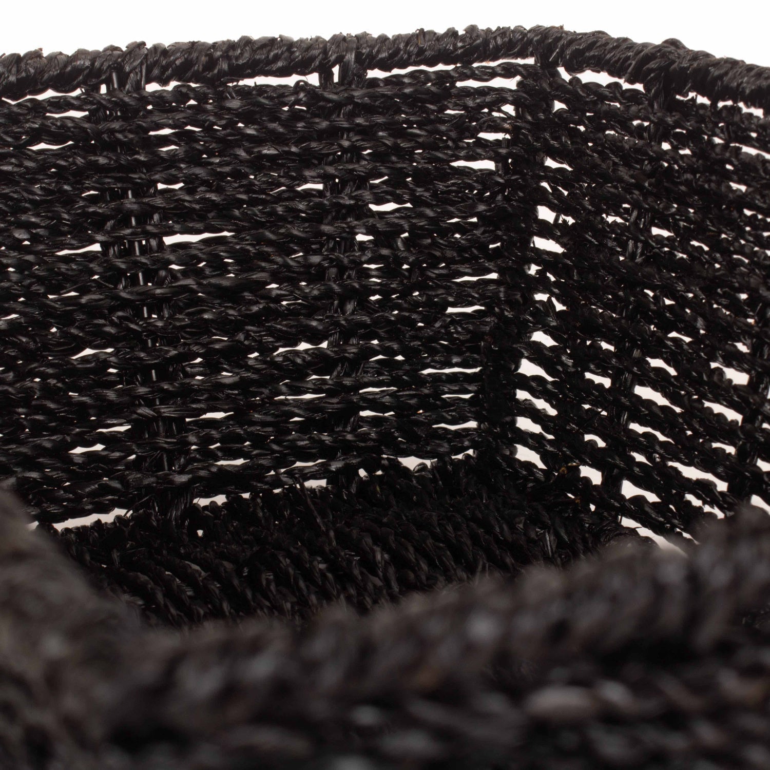 Medium Black Paper Rope Tray Basket - REGN