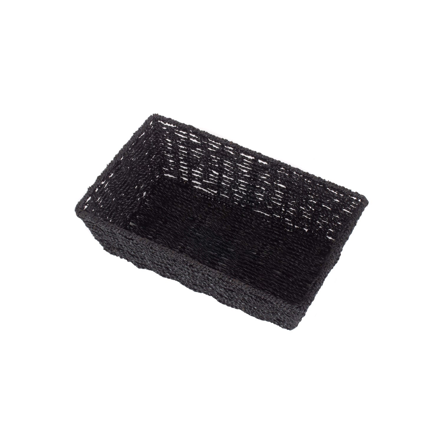 Medium Black Paper Rope Tray Basket - REGN