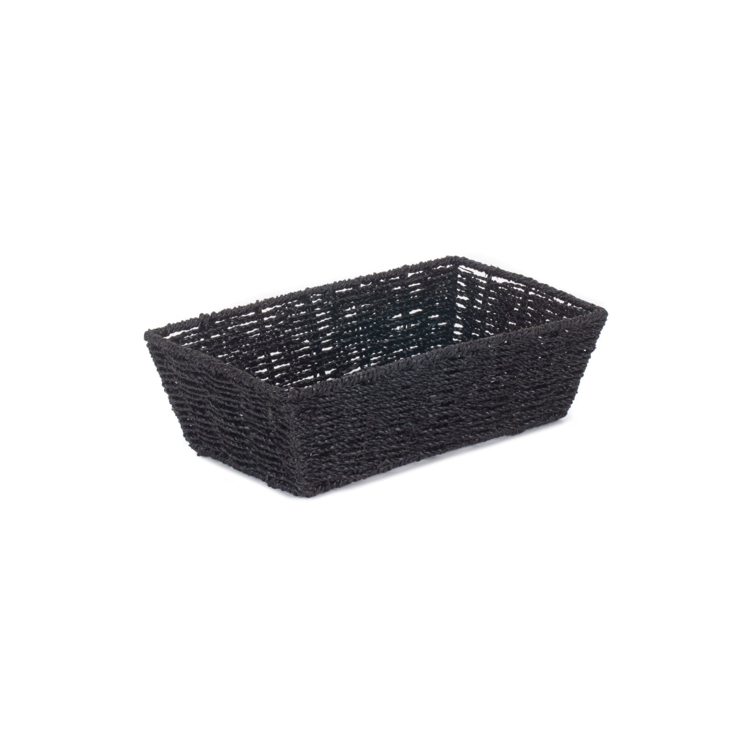 Medium Black Paper Rope Tray Basket - REGN