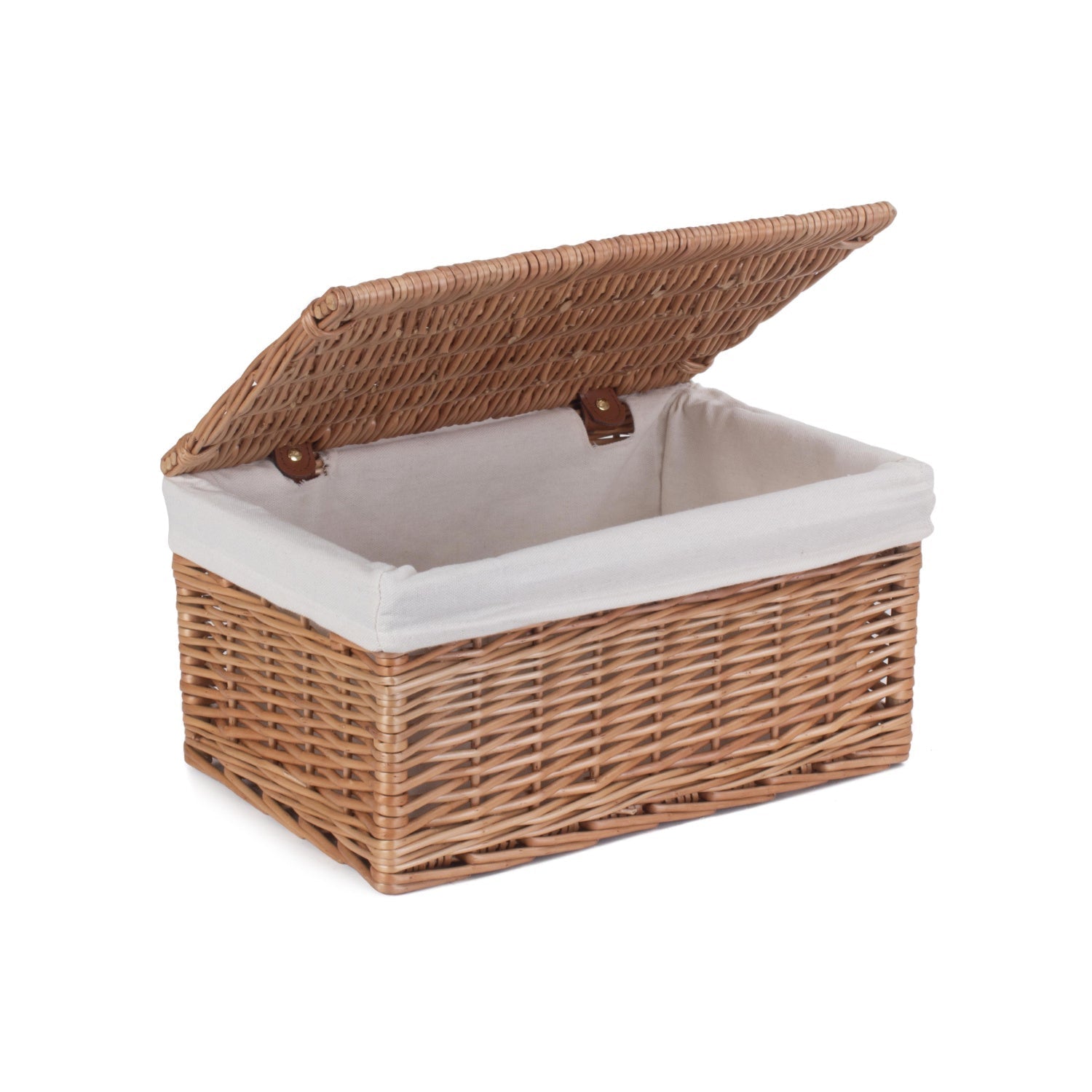 Medium Double Steamed Willow Storage Hamper with White Lining - REGN